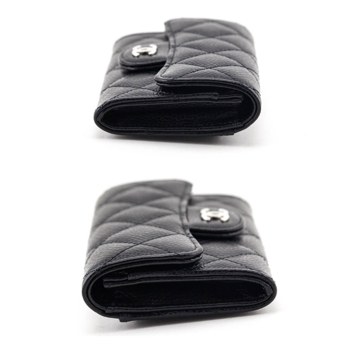 Chanel Black Caviar Quilted Classic Flap Card Holder Wallet