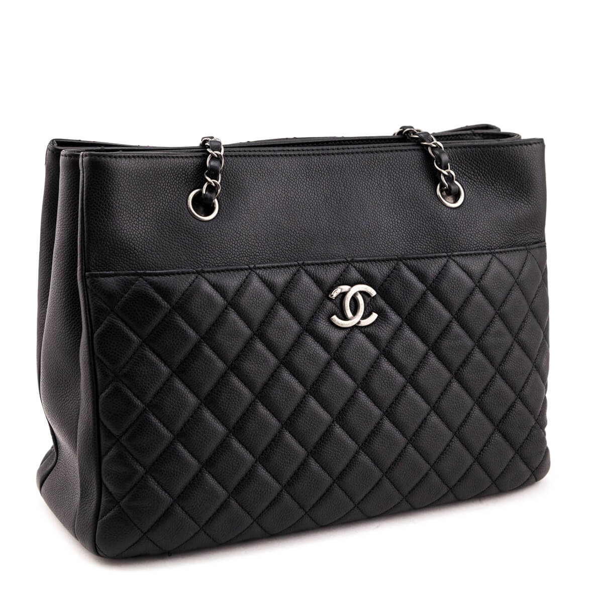 Chanel Black Caviar Quilted Large Tote