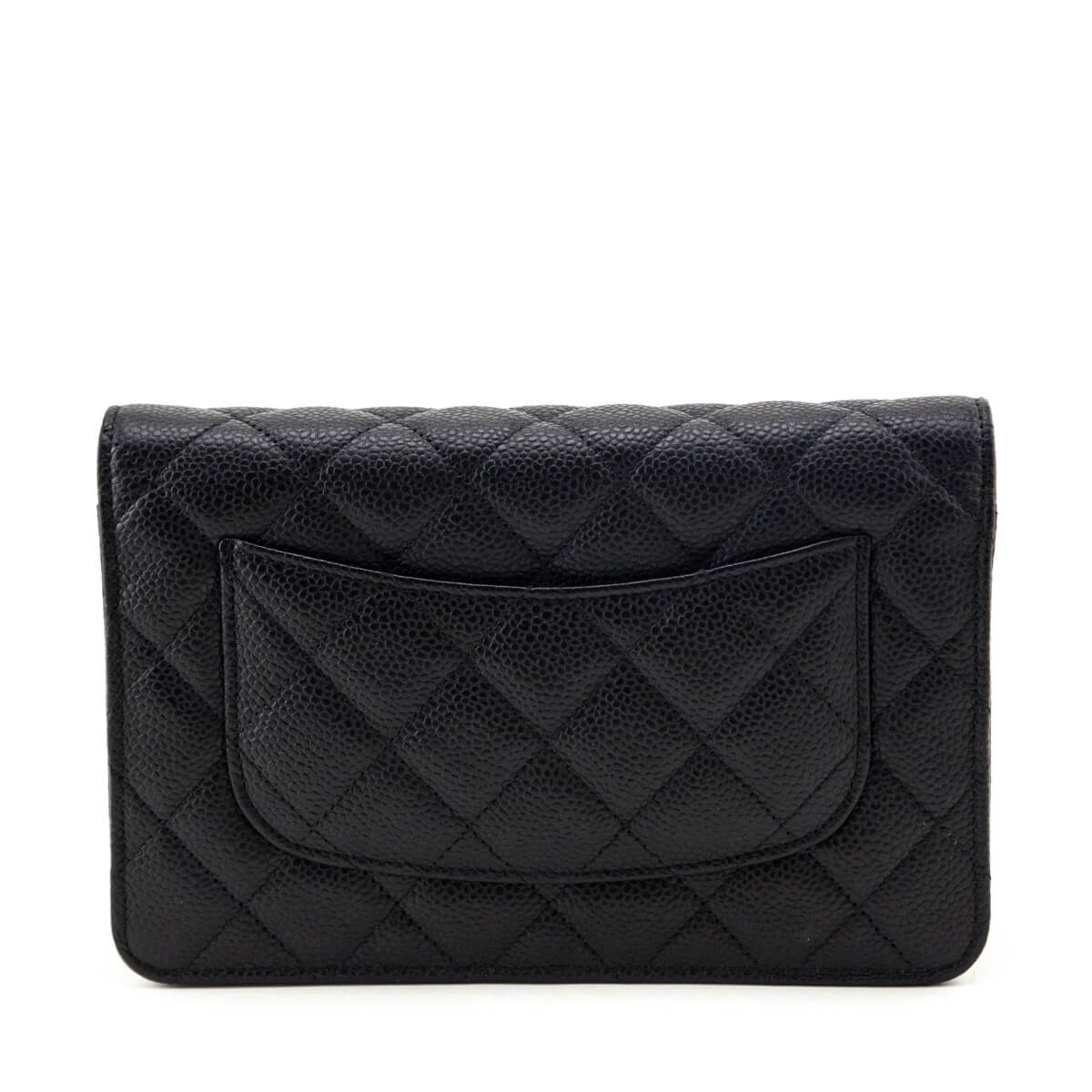 Chanel Black Caviar Quilted Wallet On Chain
