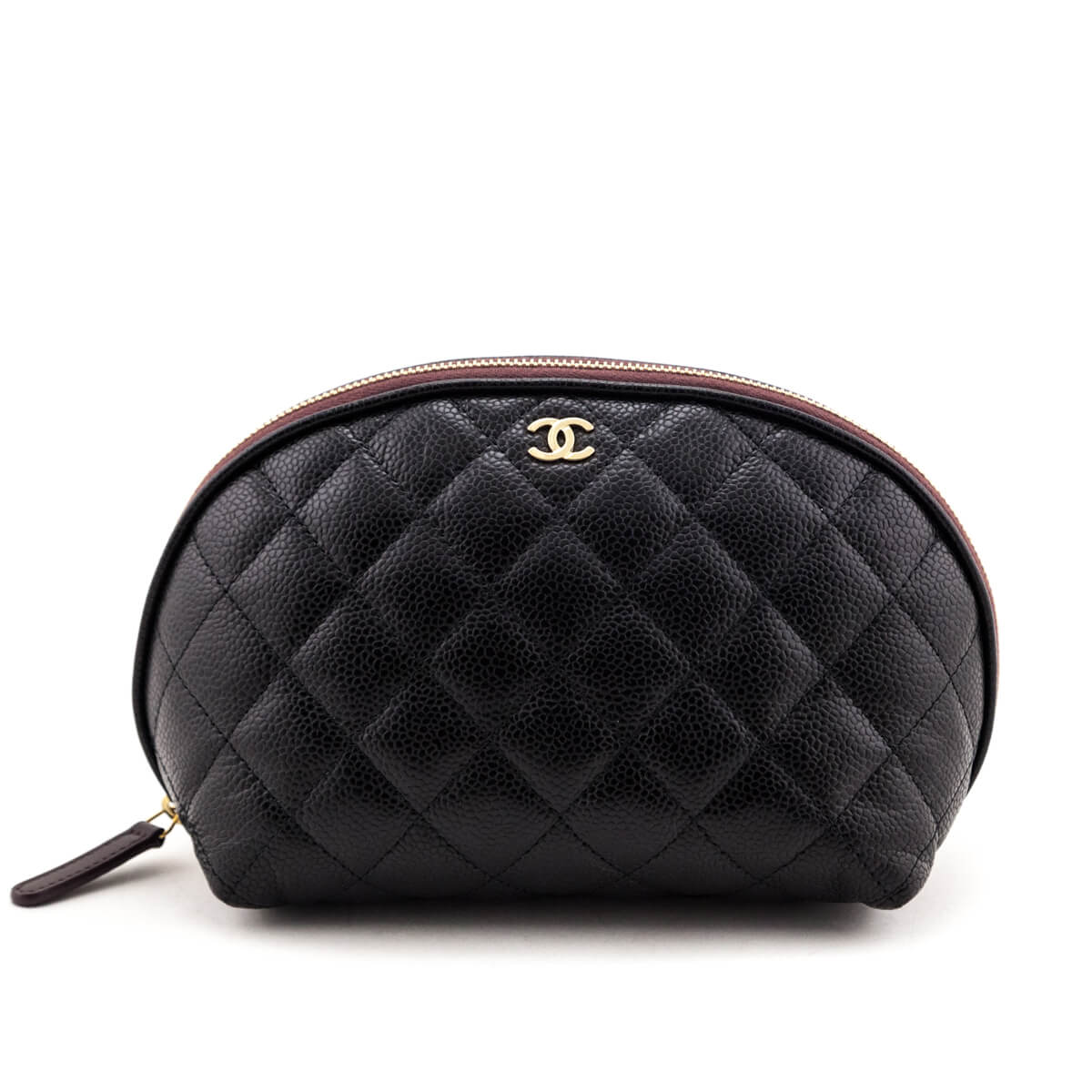 Chanel Black Caviar Small Curvy Cosmetic Case
