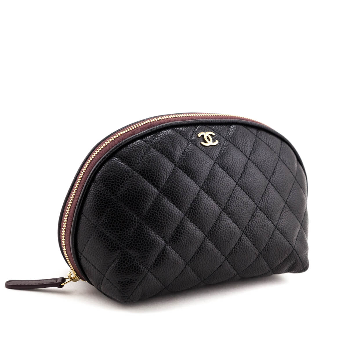 Chanel Black Caviar Small Curvy Cosmetic Case