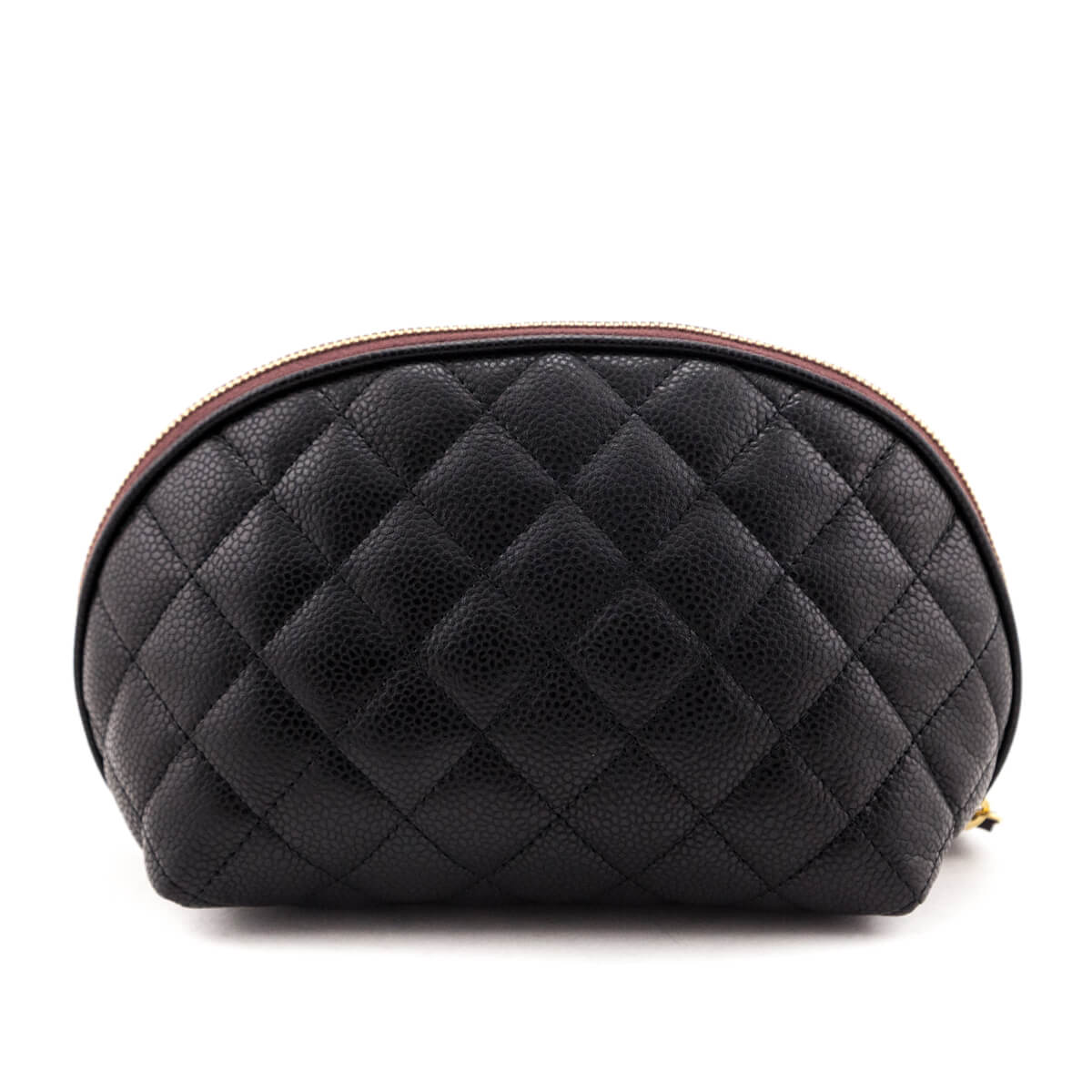 Chanel Black Caviar Small Curvy Cosmetic Case