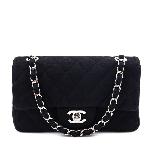 Chanel Black Jersey Mini Rectangular Flap Bag