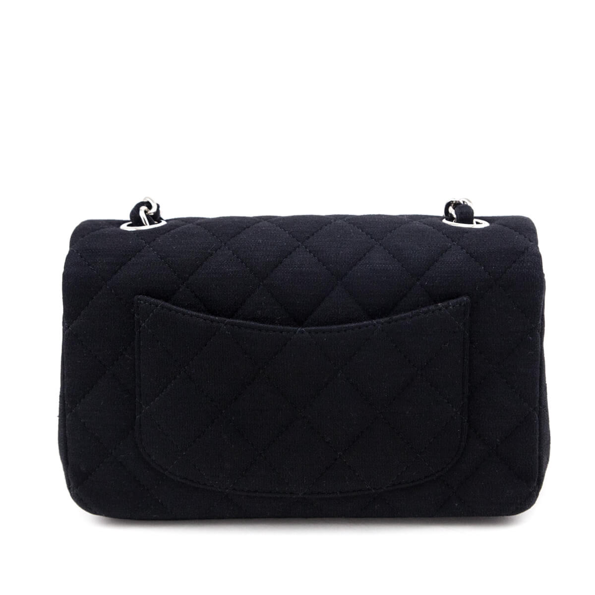 Chanel Black Jersey Mini Rectangular Flap Bag