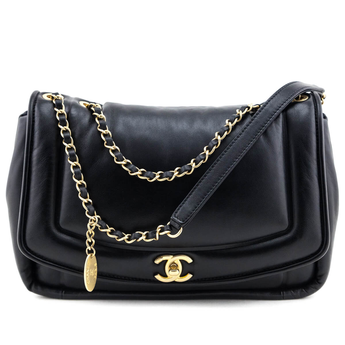 Chanel Black Lambskin Coco Cuddle Flap Bag