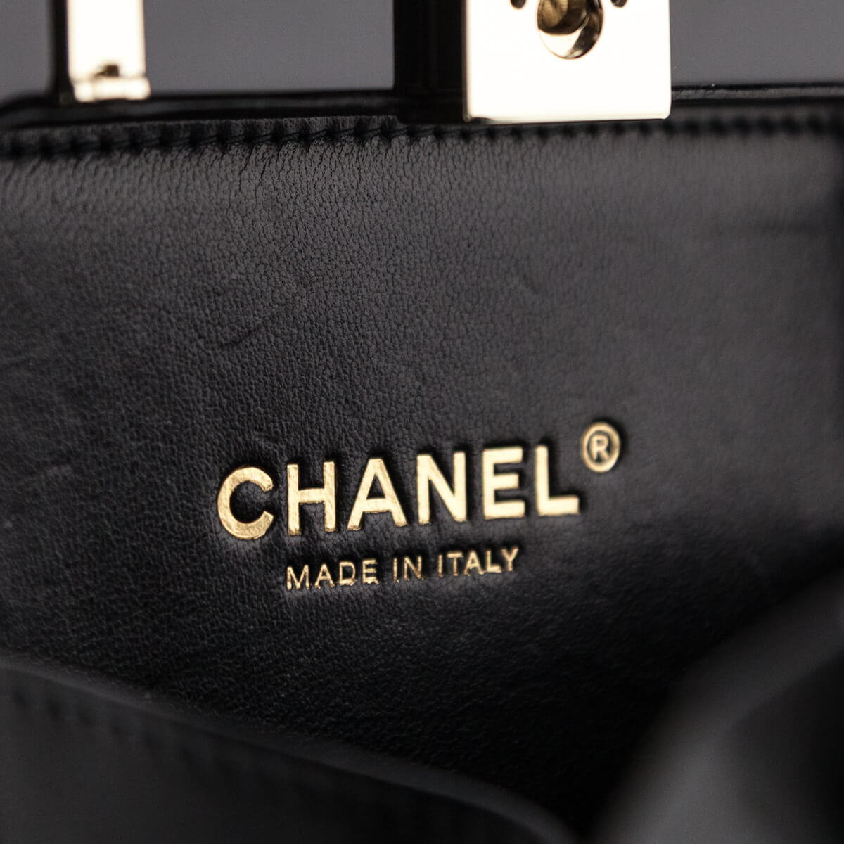 Chanel Black Plexiglass Perfume Bottle Minaudiere