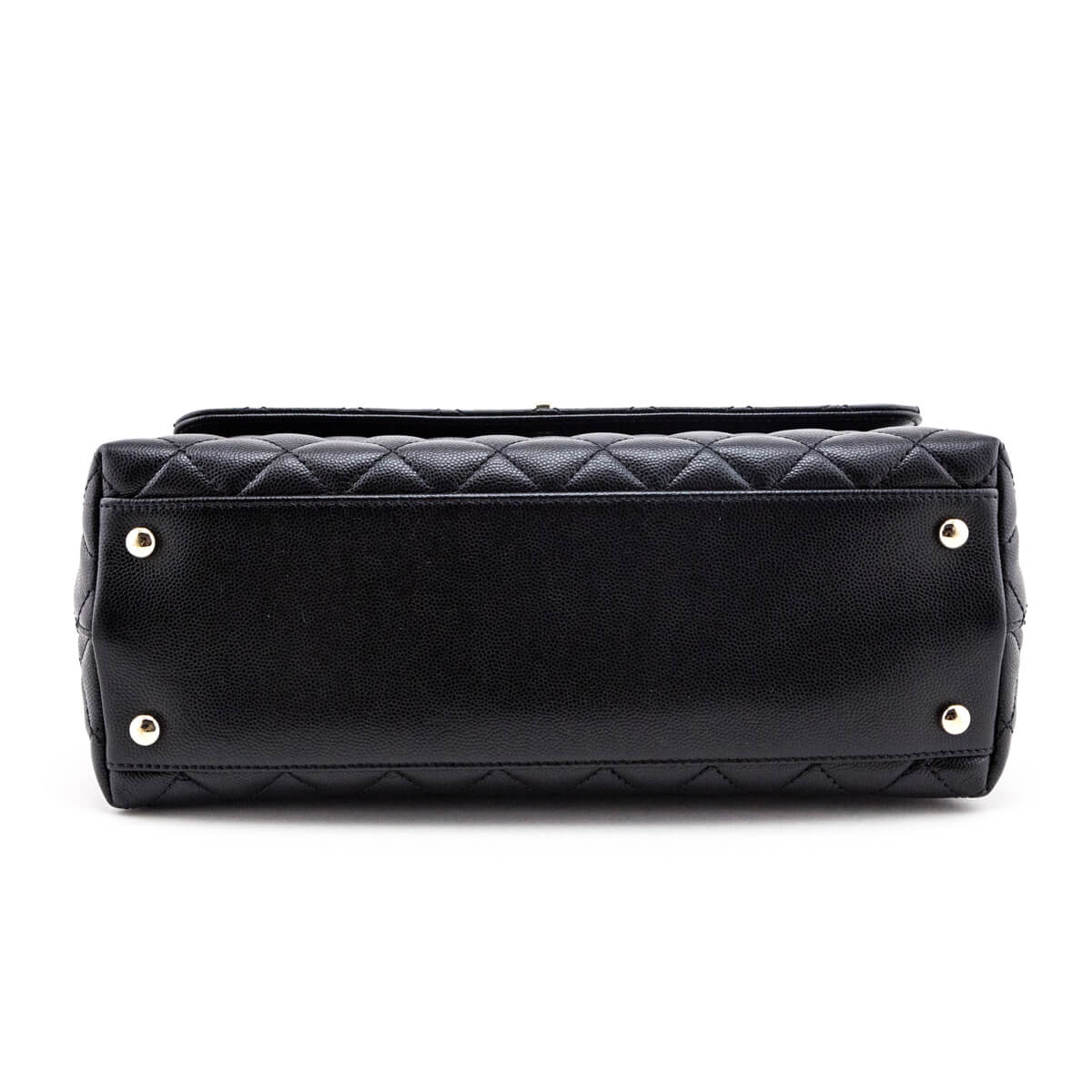 Chanel Black Quilted Caviar Small Coco Handle Flap Bag