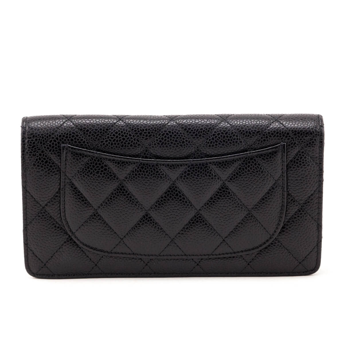 Chanel Black Quilted Caviar Yen Wallet