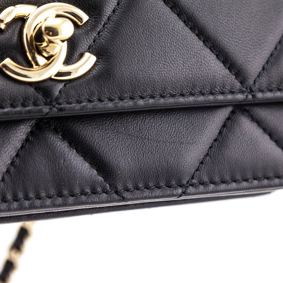 Chanel Black Quilted Lambskin Trendy CC Wallet On Chain