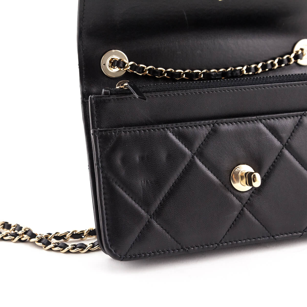 Chanel Black Quilted Lambskin Trendy CC Wallet On Chain