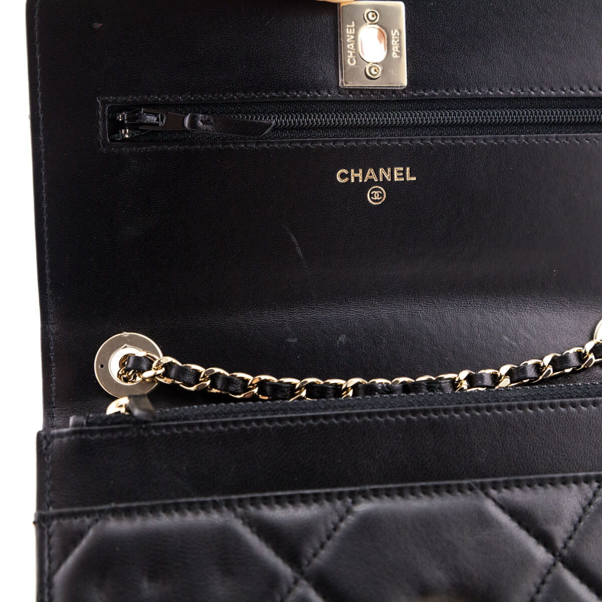 Chanel Black Quilted Lambskin Trendy CC Wallet On Chain