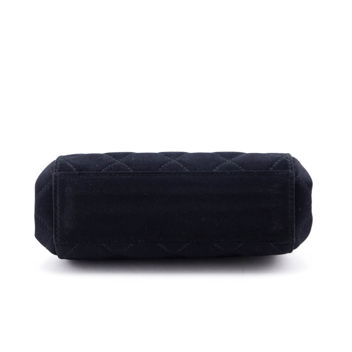 Chanel Black Satin Vintage Quilted Frame Evening Bag