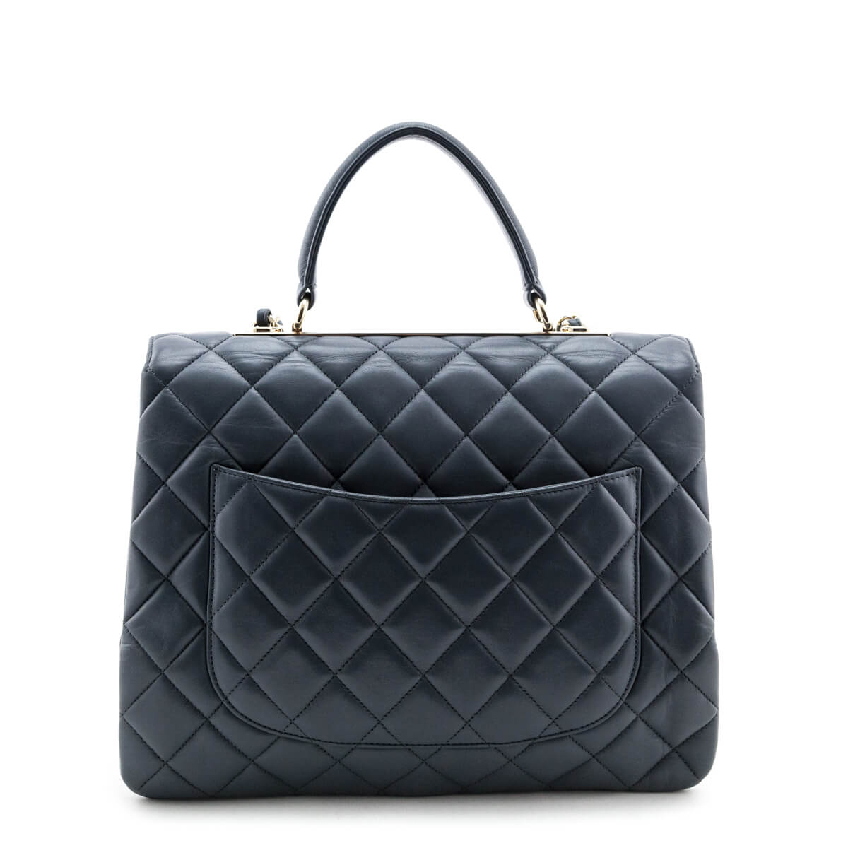 Chanel Blue Quilted Lambskin Large Trendy CC Top Handle GHW