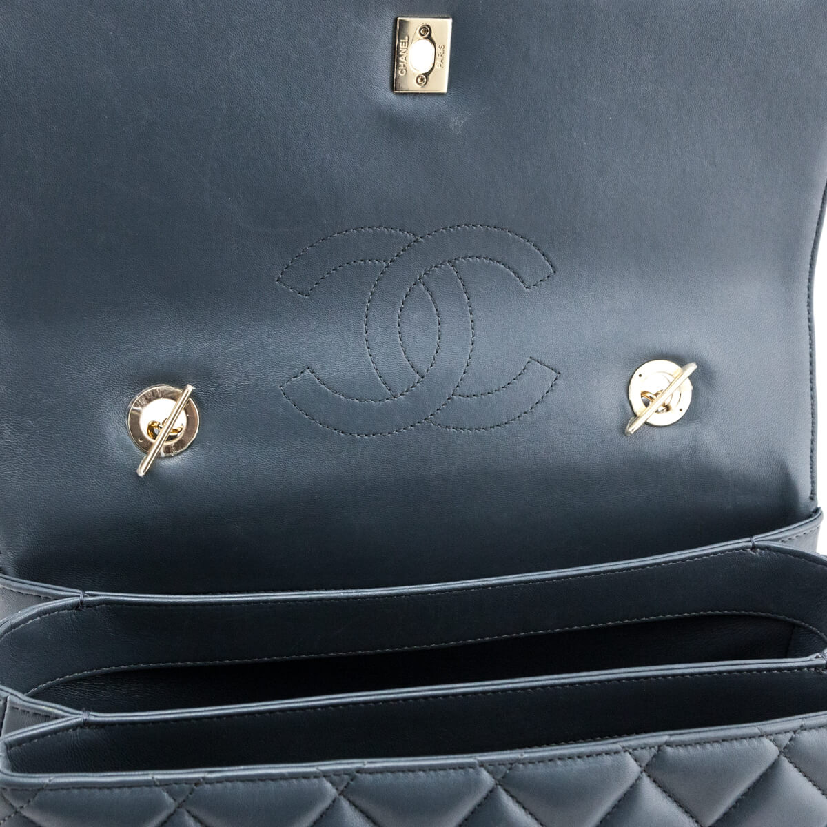 Chanel Blue Quilted Lambskin Large Trendy CC Top Handle GHW