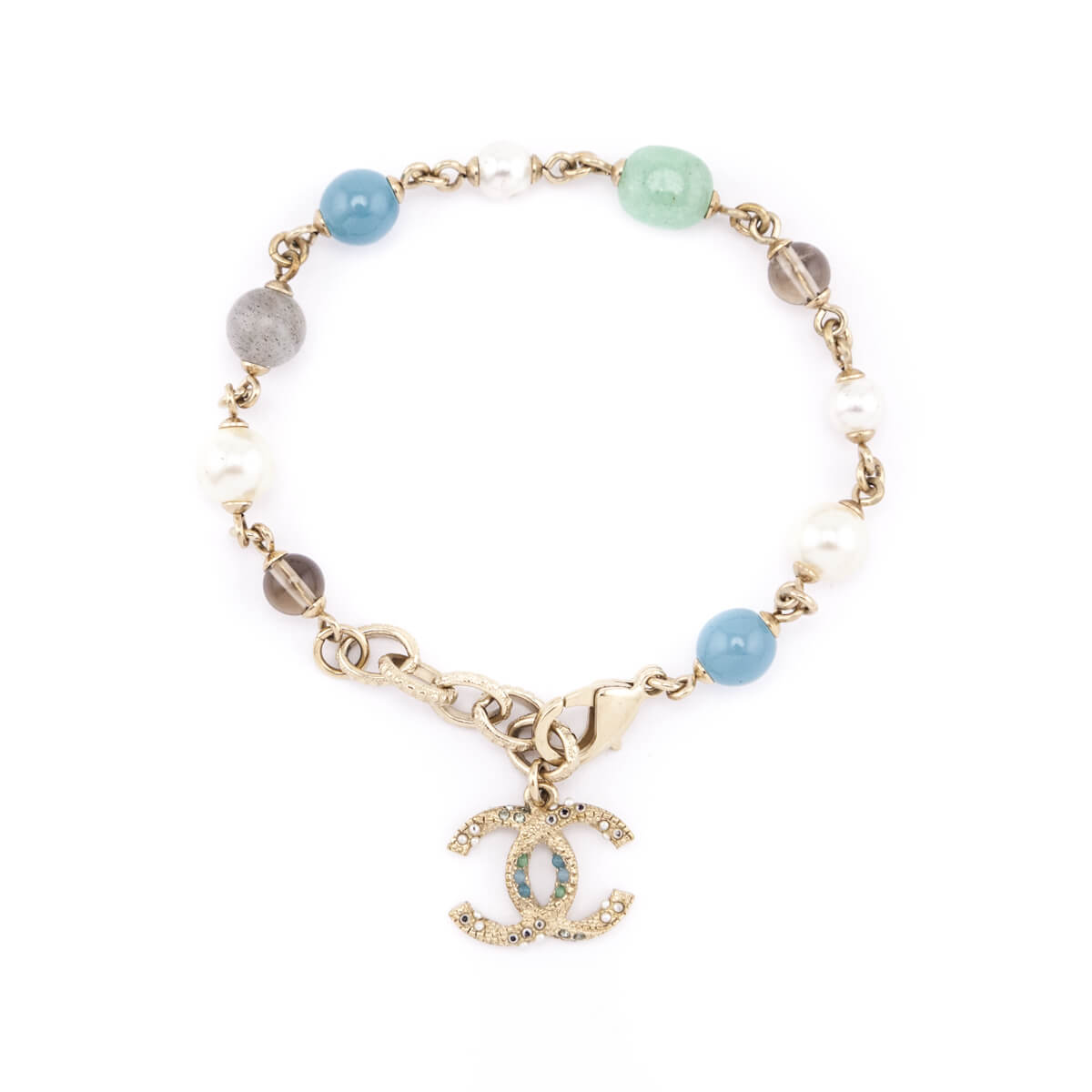 Chanel Faux Pearl & Bead CC Bracelet