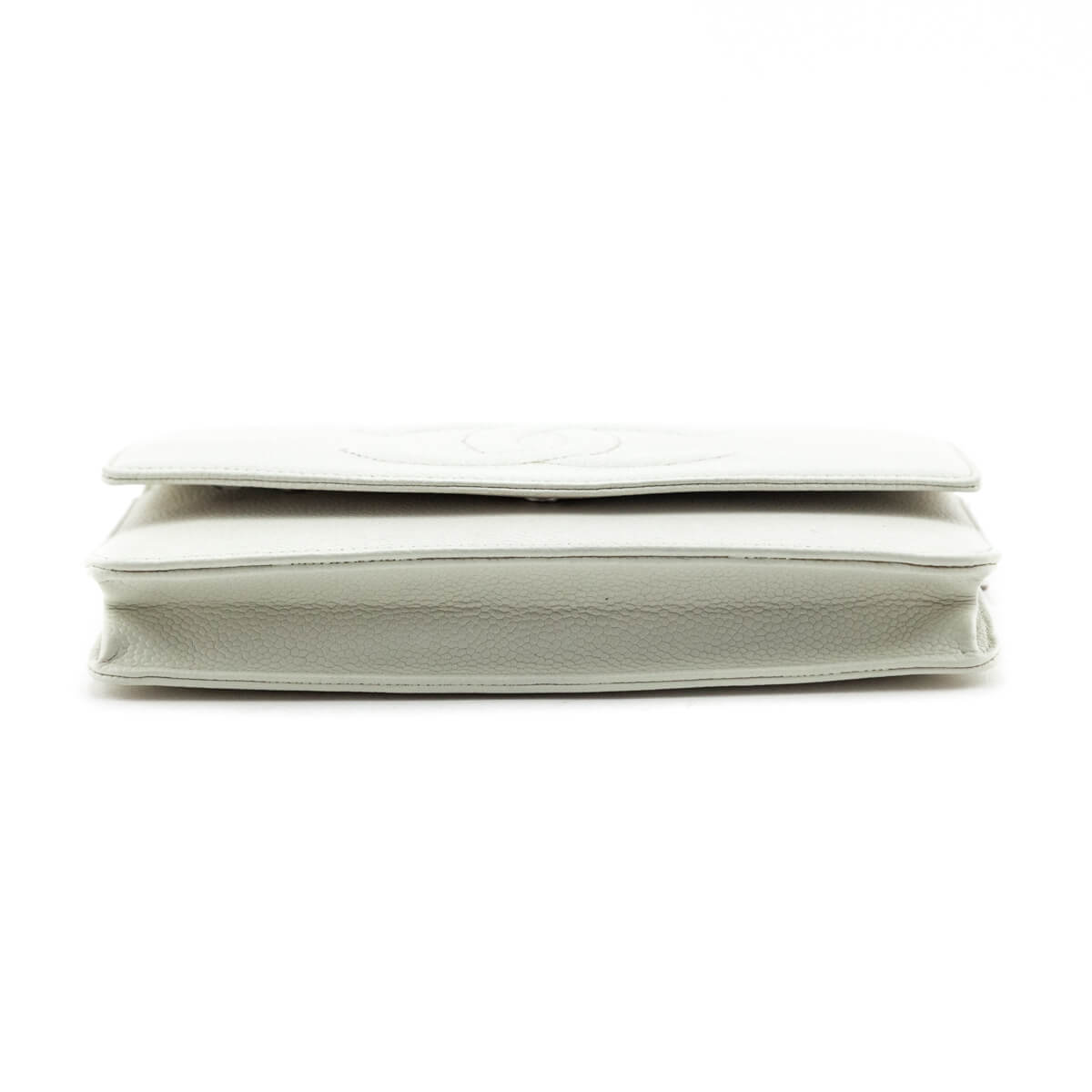 Chanel Ivory Caviar Timeless CC Wallet On Chain