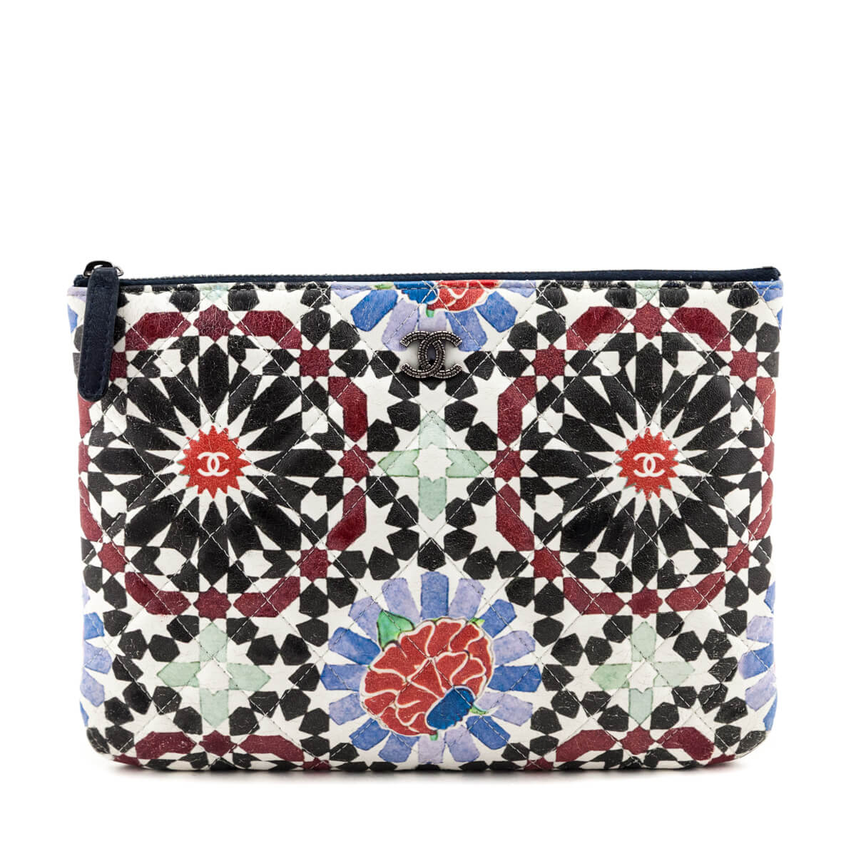 Chanel Multicolor Quilted Glazed Lambskin Small Paris Dubai Pouch