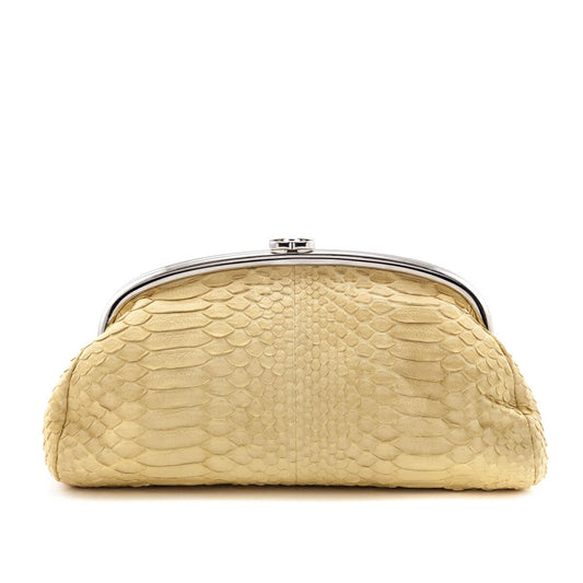 Chanel Natural Python Vintage Timeless Clutch