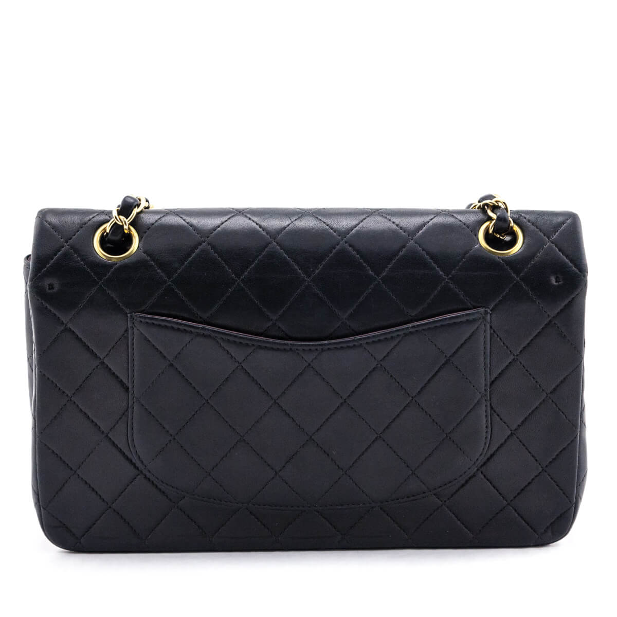 Chanel Navy Quilted Lambskin Vintage Medium Classic Double Flap Bag