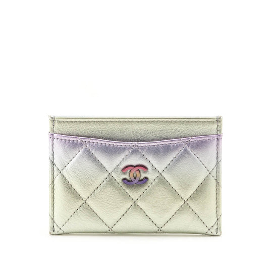 Chanel Ombre Metallic Lambskin Quilted Card Holder