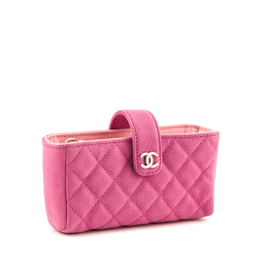 Chanel Pink Caviar O-Phone Card Holder