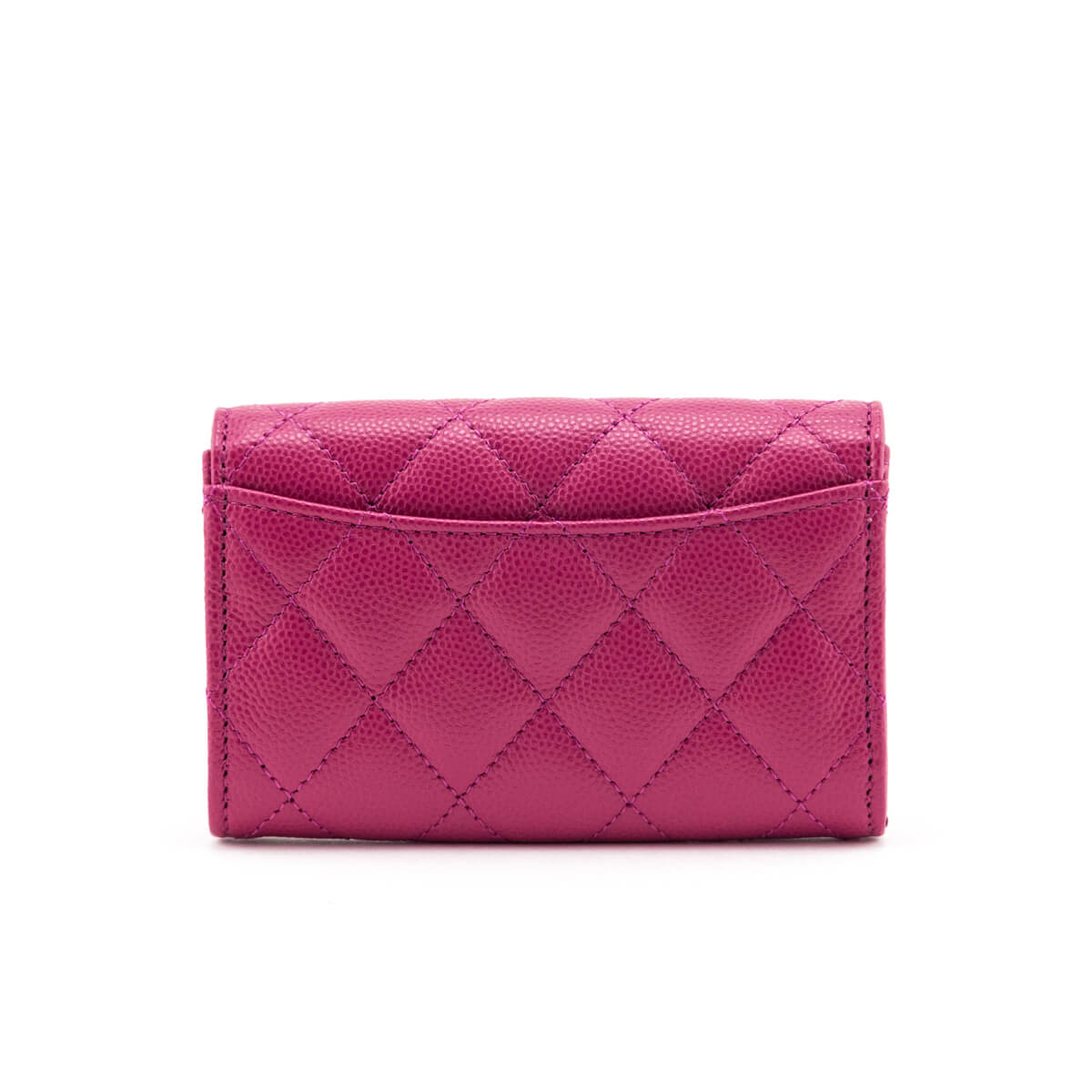 Chanel Pink Quilted Caviar Flap Card Holder