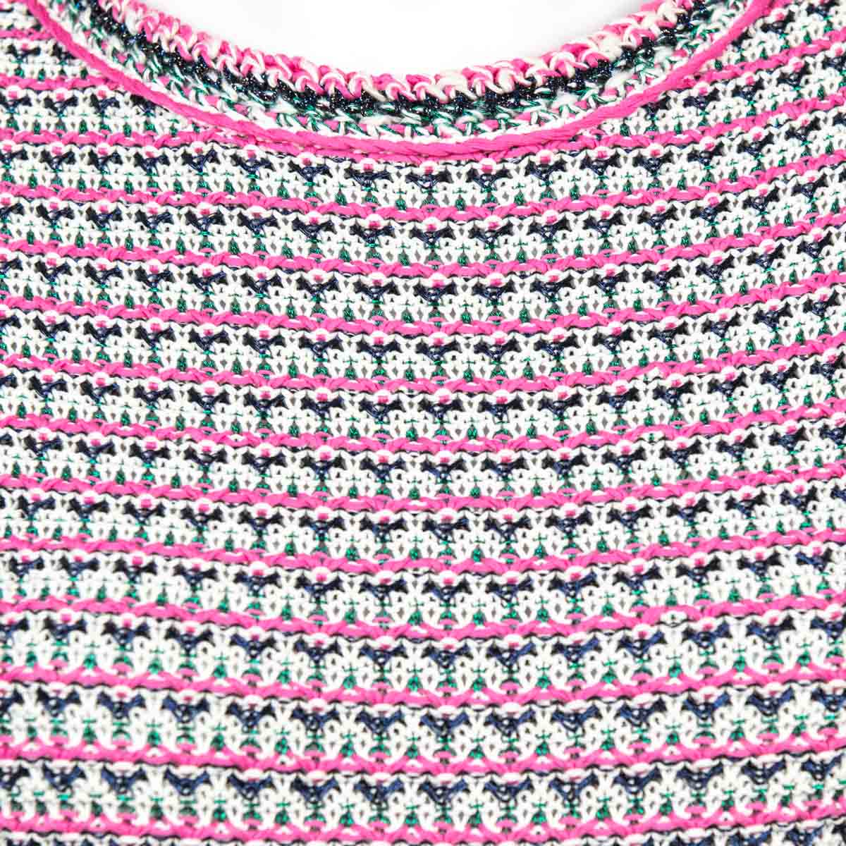 Chanel Pink & White Knit Mini Sleeve Dress Size M | FR 40