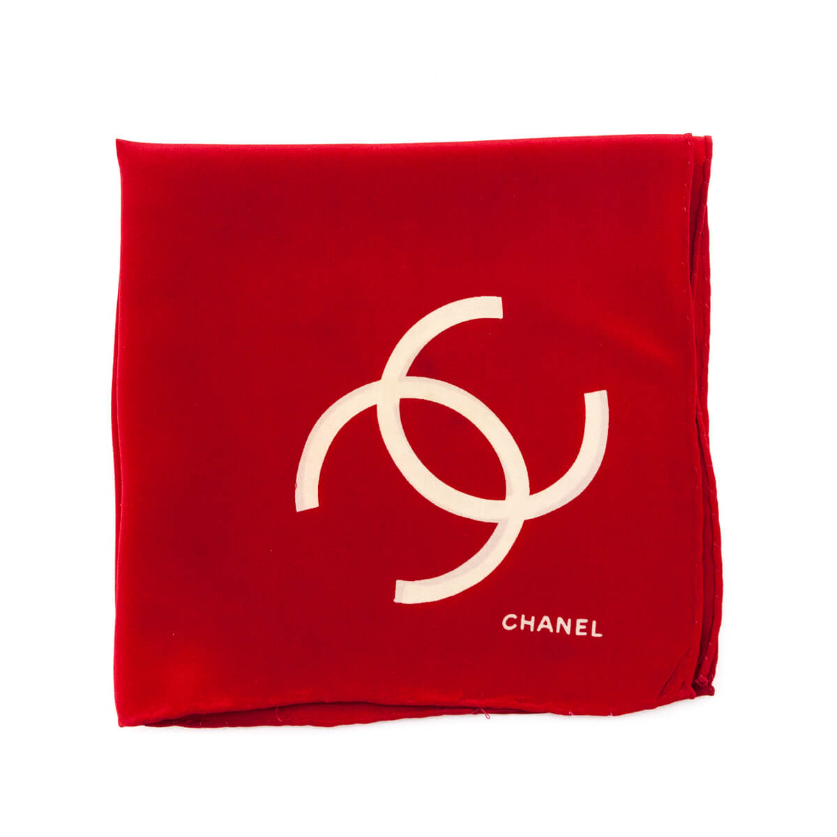 Chanel Red Silk CC Neck Scarf