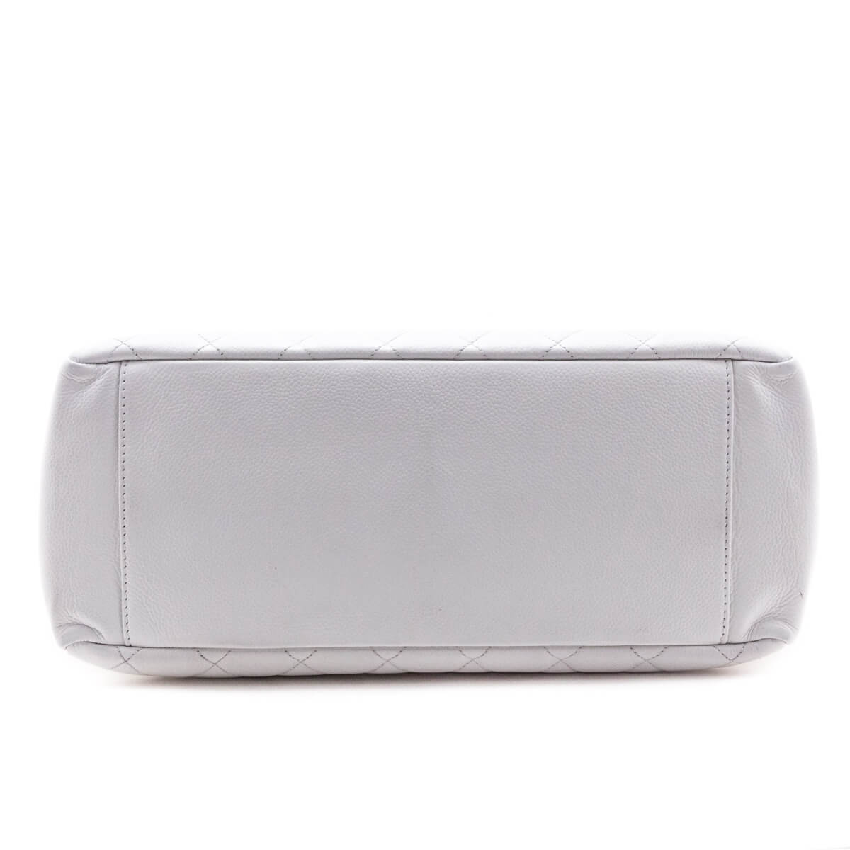 Chanel White Caviar Quilted Grand Shopping Tote