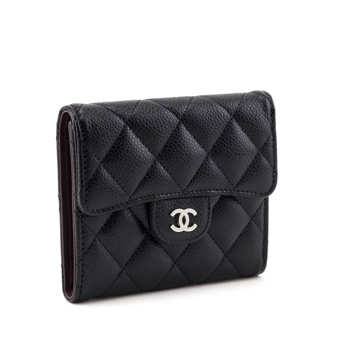 Chanel Black Caviar Quilted Classic Flap Wallet