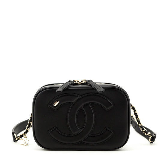 Chanel Black Lambskin CC Mania Waist Bag