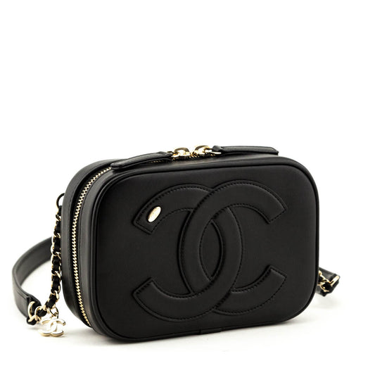 Chanel Black Lambskin CC Mania Waist Bag