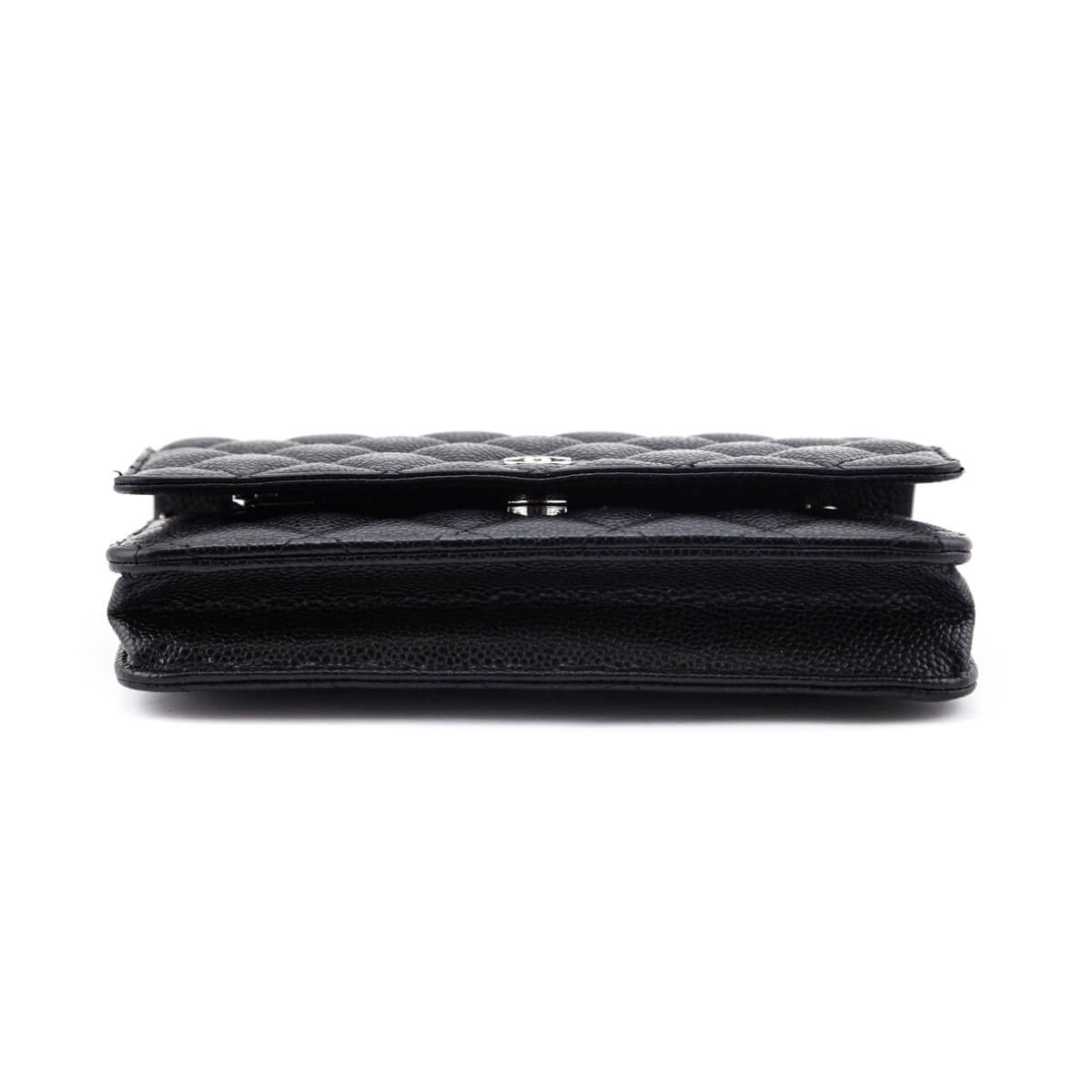 Chanel Black Quilted Caviar Classic Wallet On Chain