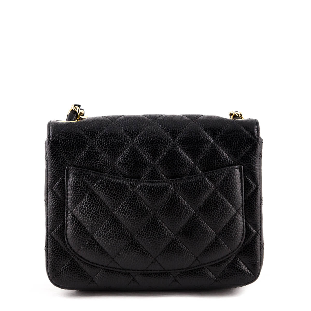 Chanel Black Quilted Caviar Mini Square Flap Bag