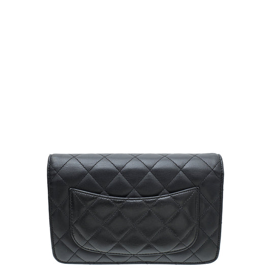 Chanel Black CC Classic Wallet On Chain