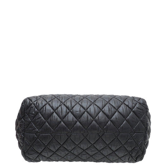 Chanel Black CC Quilted Nylon Coco Cocoon Bowler Bag