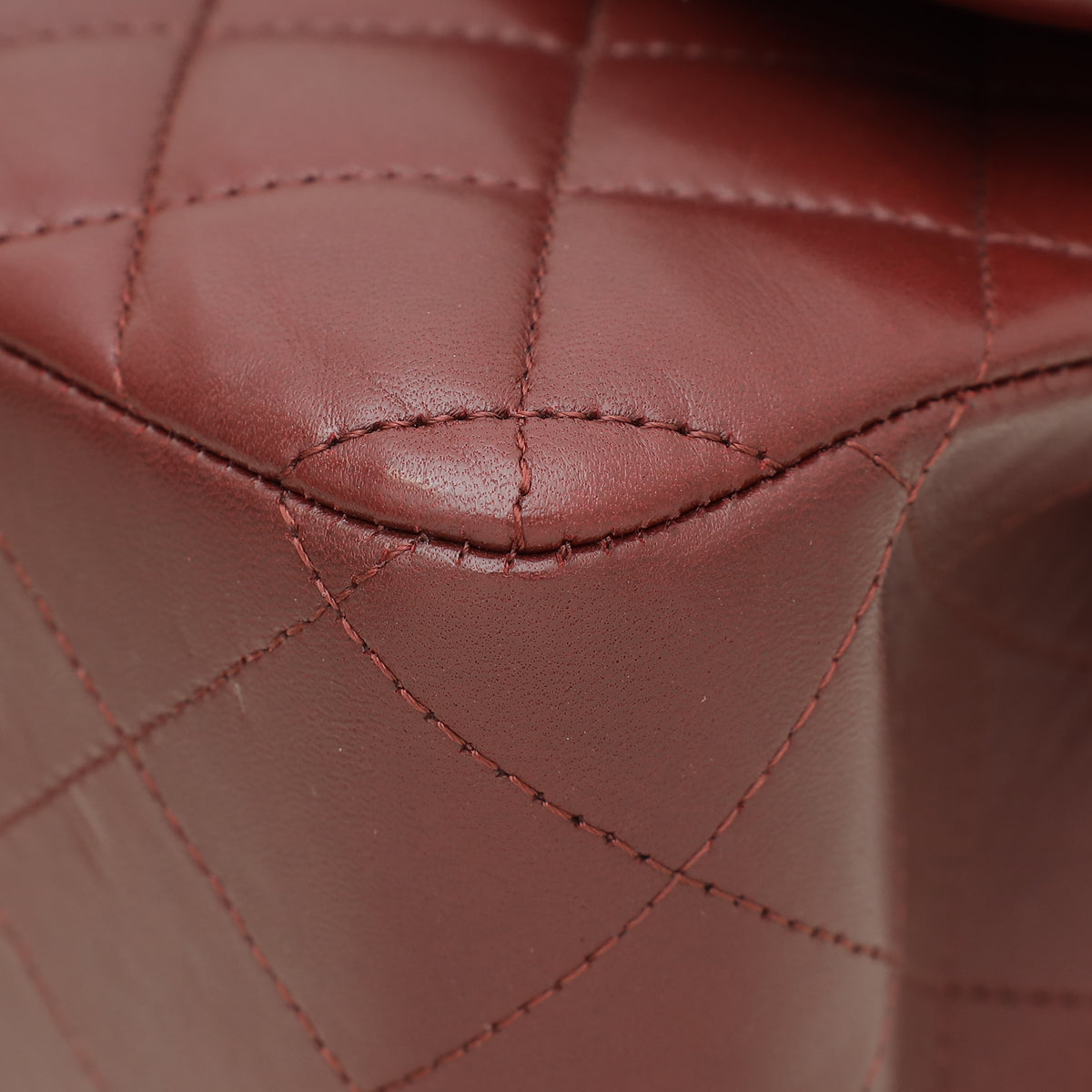 Chanel Burgundy CC Classic Double Flap Jumbo Bag