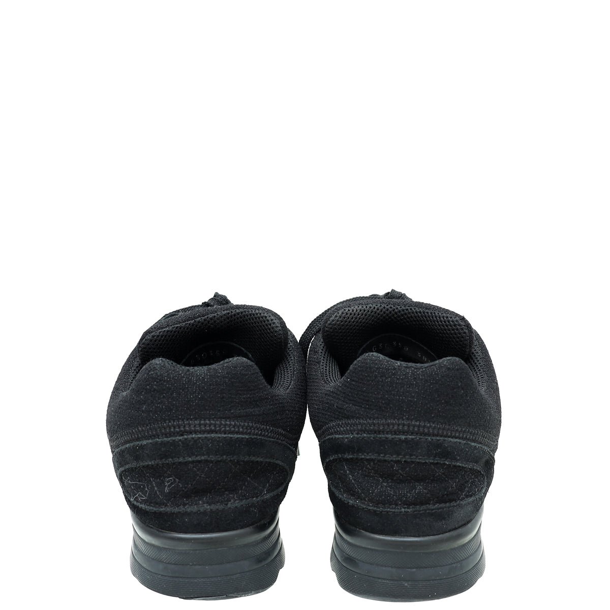 Chanel Black CC Suede Trainer Sneaker 38