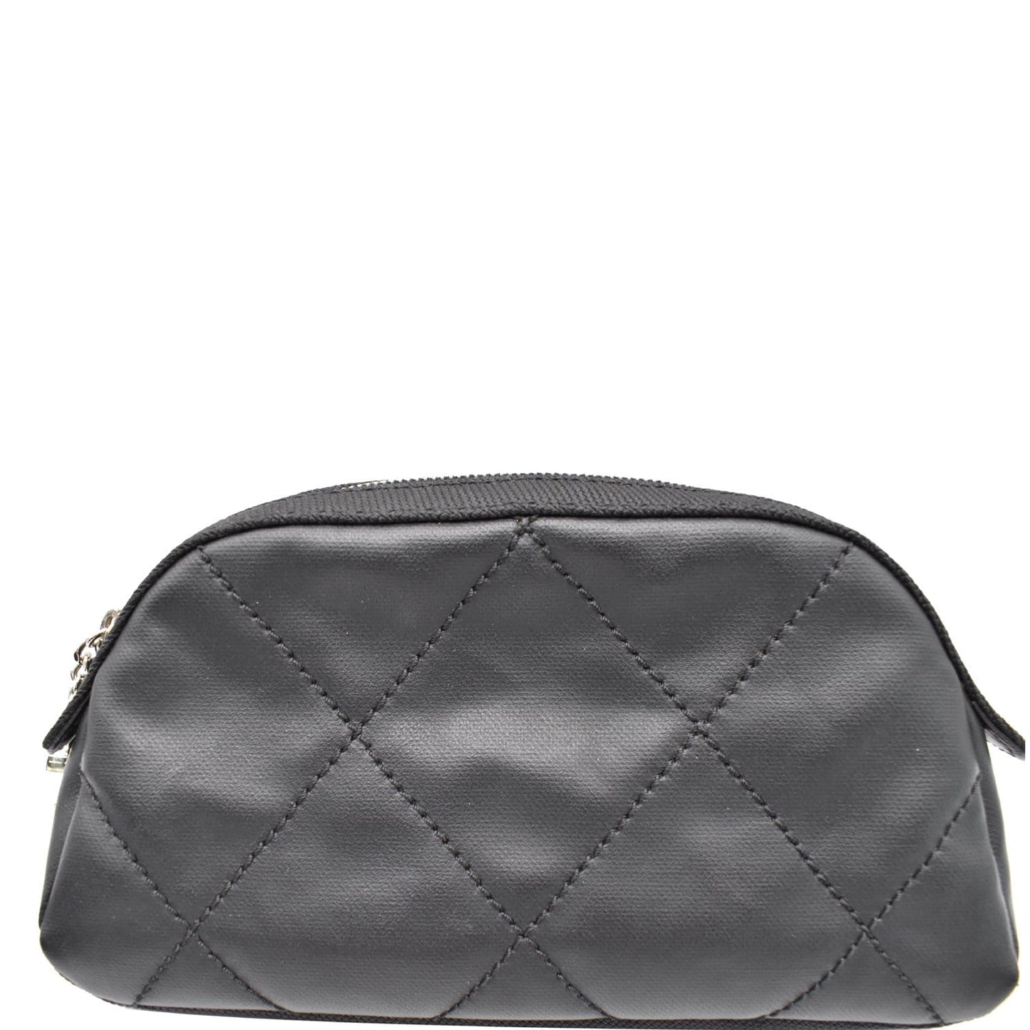 CHANEL Biarritz Quilted Canvas Cosmetic Pouch Black