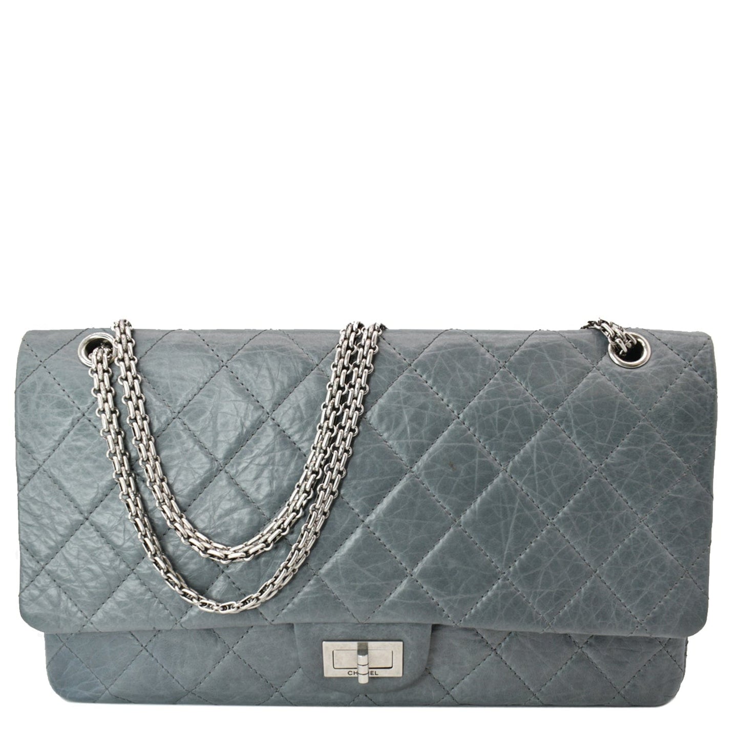 Luxury Chanel 50th Anniversary 2.55 Reissue 228 Quilted Aged Calfskin Shoulder Bag Grey