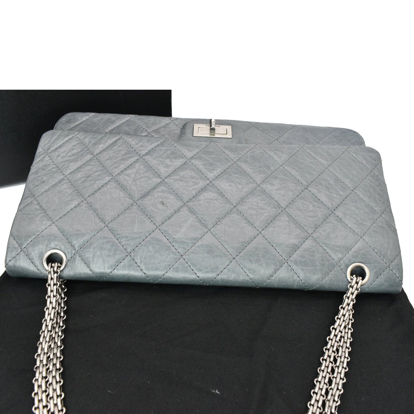 Luxury Chanel 50th Anniversary 2.55 Reissue 228 Quilted Aged Calfskin Shoulder Bag Grey