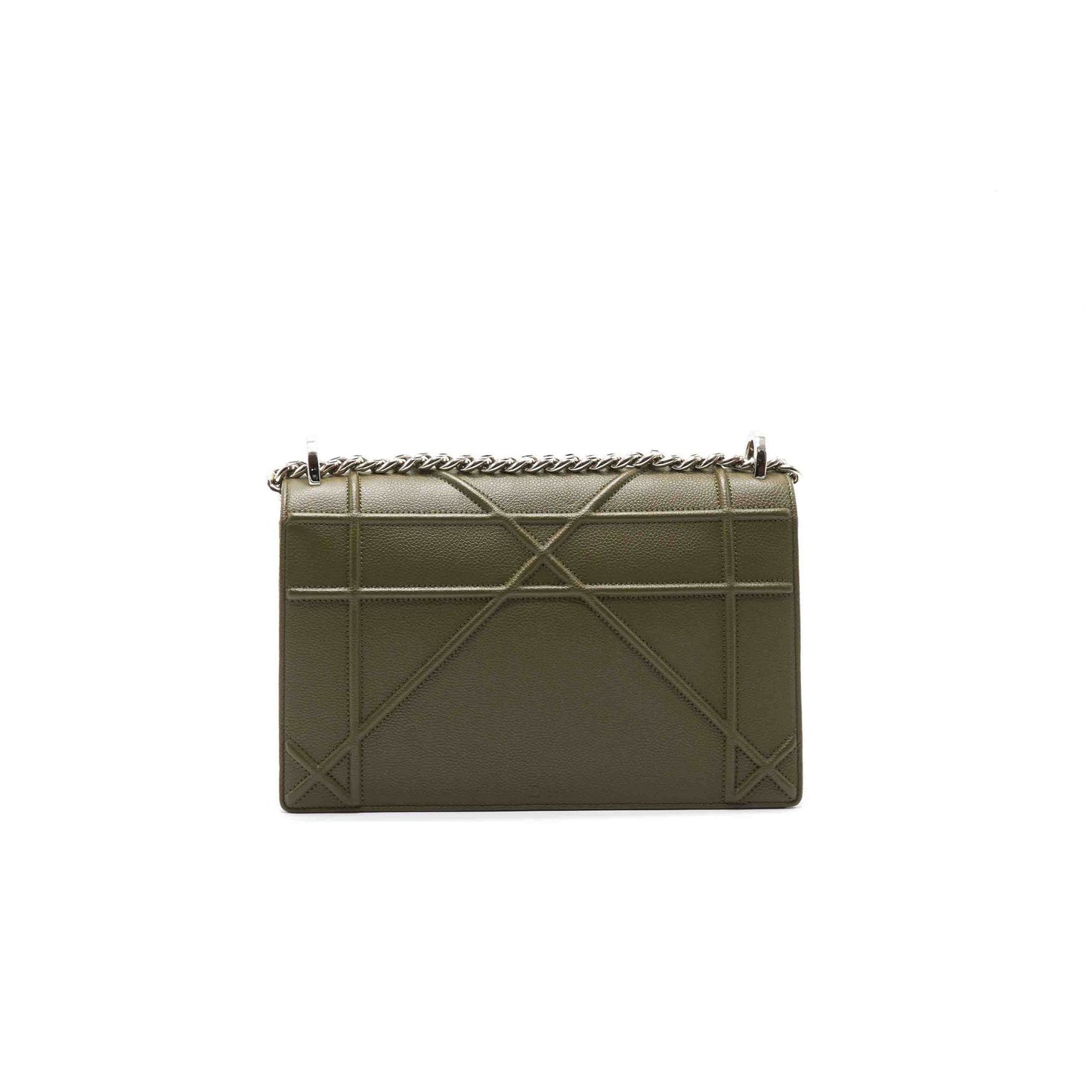 Luxury Dior Olive Leather Medium Luxury Diorama Shoulder Bag