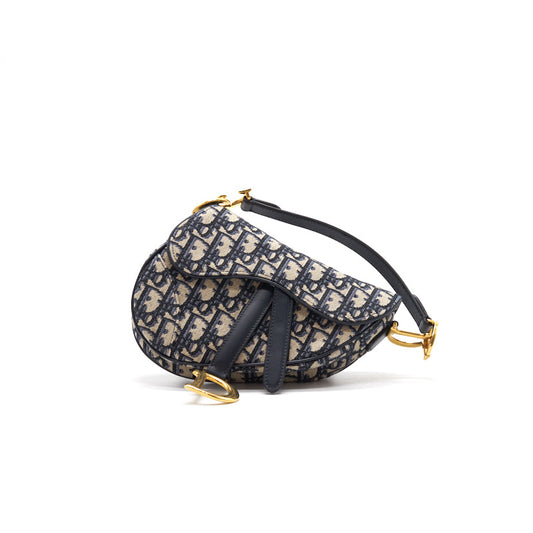 Luxury Dior Oblique Saddle Mini Bag with Strap (sell in one set)
