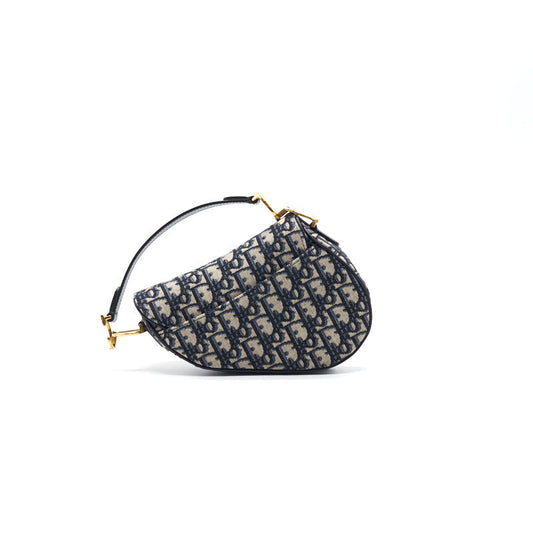 Luxury Dior Oblique Saddle Mini Bag with Strap (sell in a set)