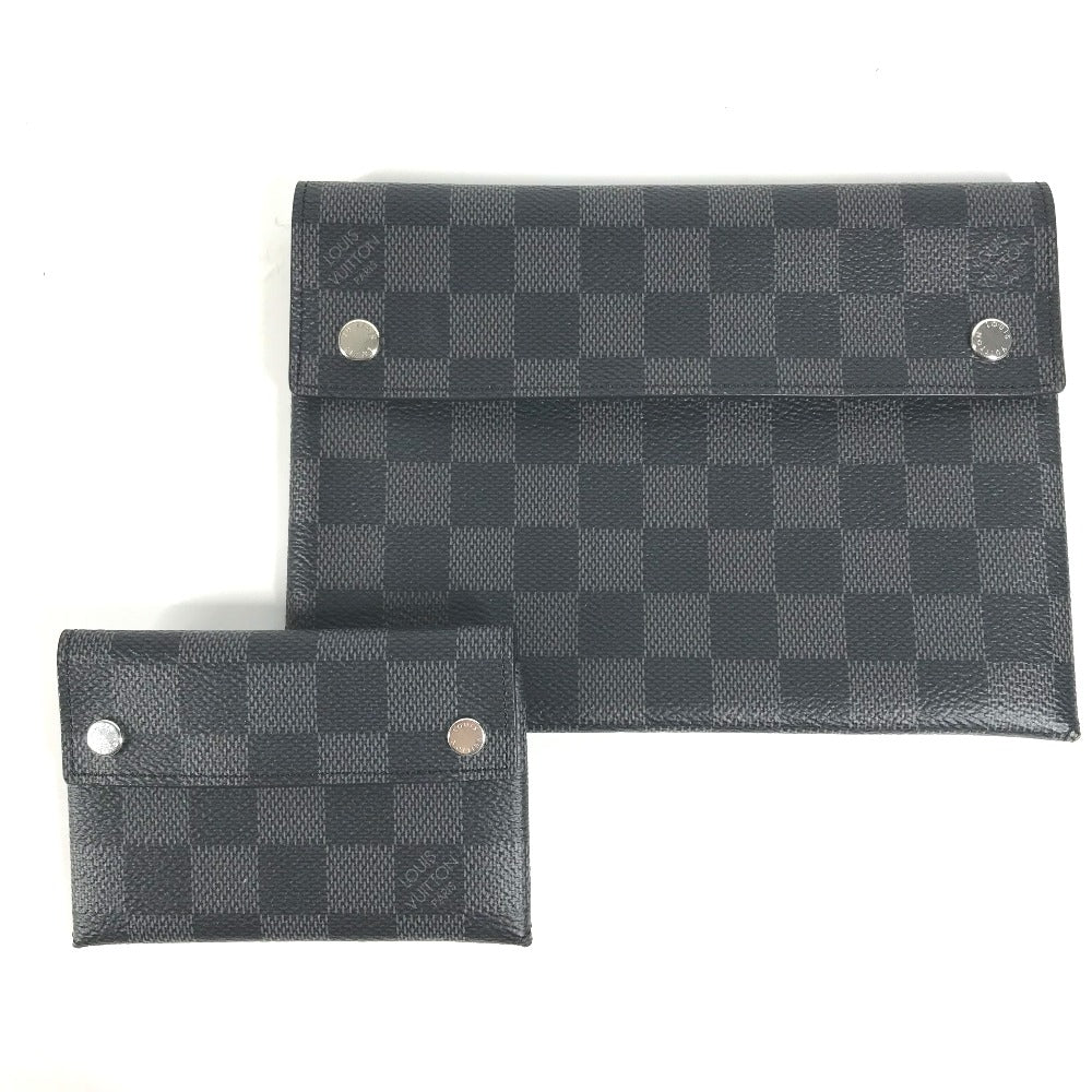 LOUIS VUITTON Card Case N60255 Damier Grafitto Canvas black Damier Grafitte Alpha Tri Pro Pouch mens