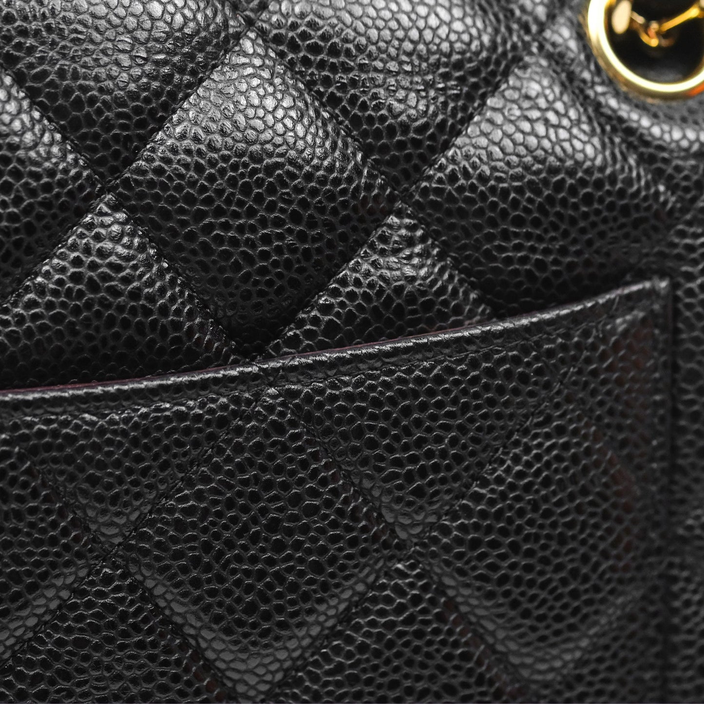 Chanel Jumbo Double Flap Quilted Black Caviar Gold Hardware⁣⁣