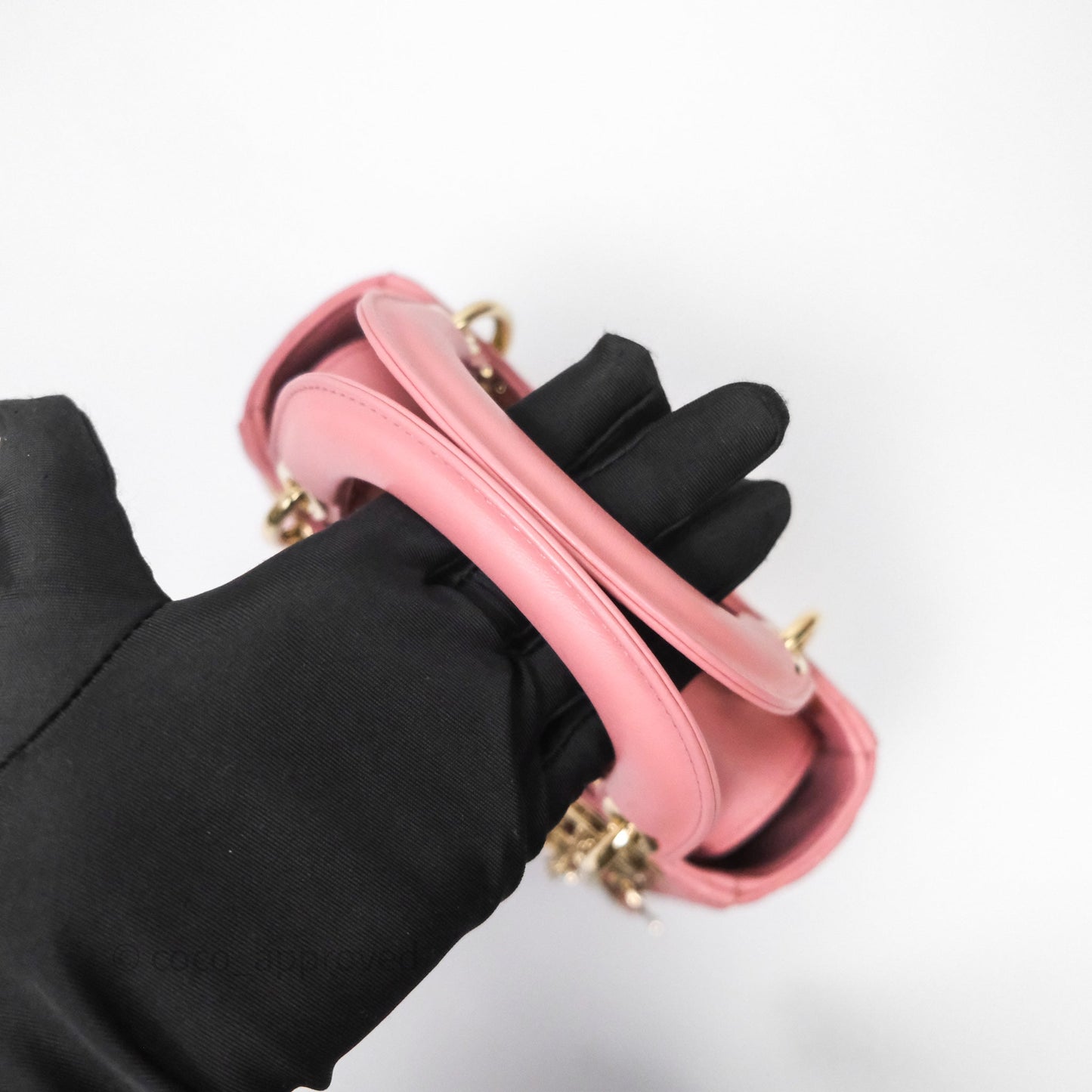 Christian Dior Mini Lady Dior My ABCDior Bag Pink Cannage Lambskin Gold Haardware