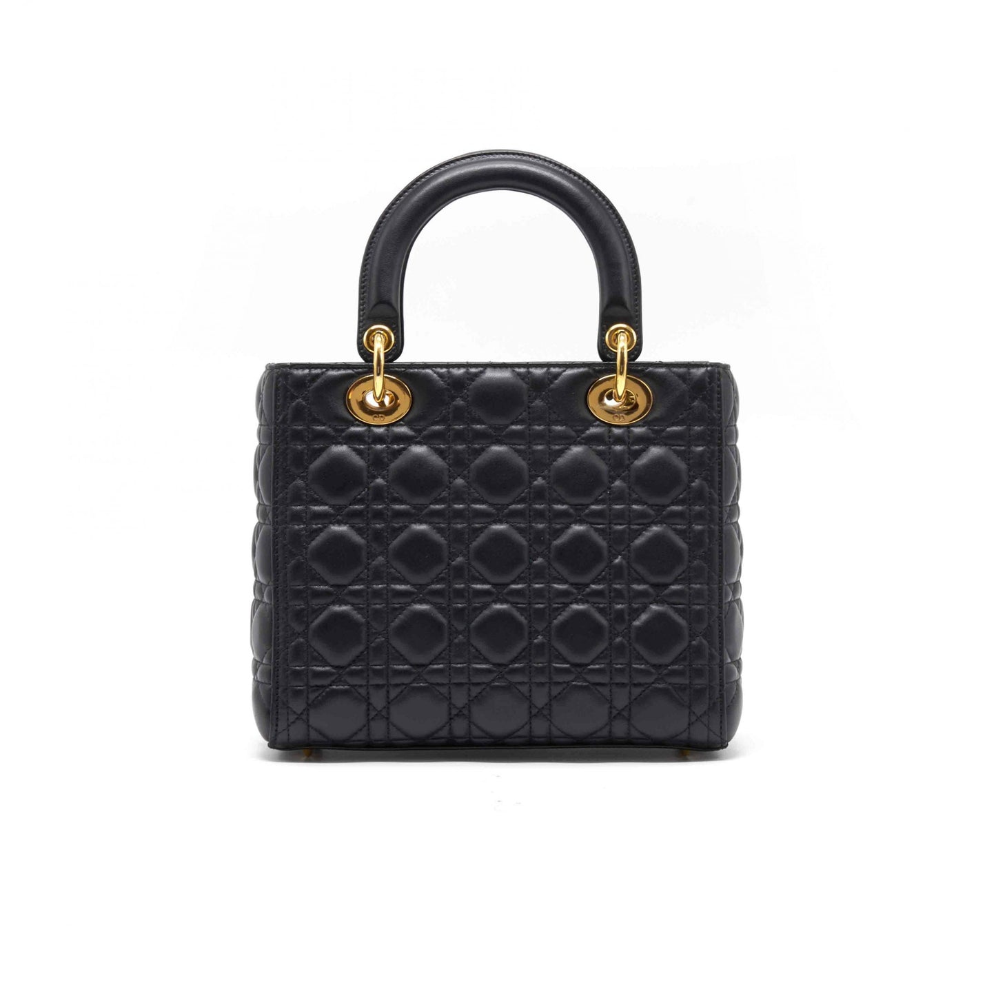 Luxury Dior Black Quilted Cannage Leather Medium Lady Luxury Dior Tote Bag