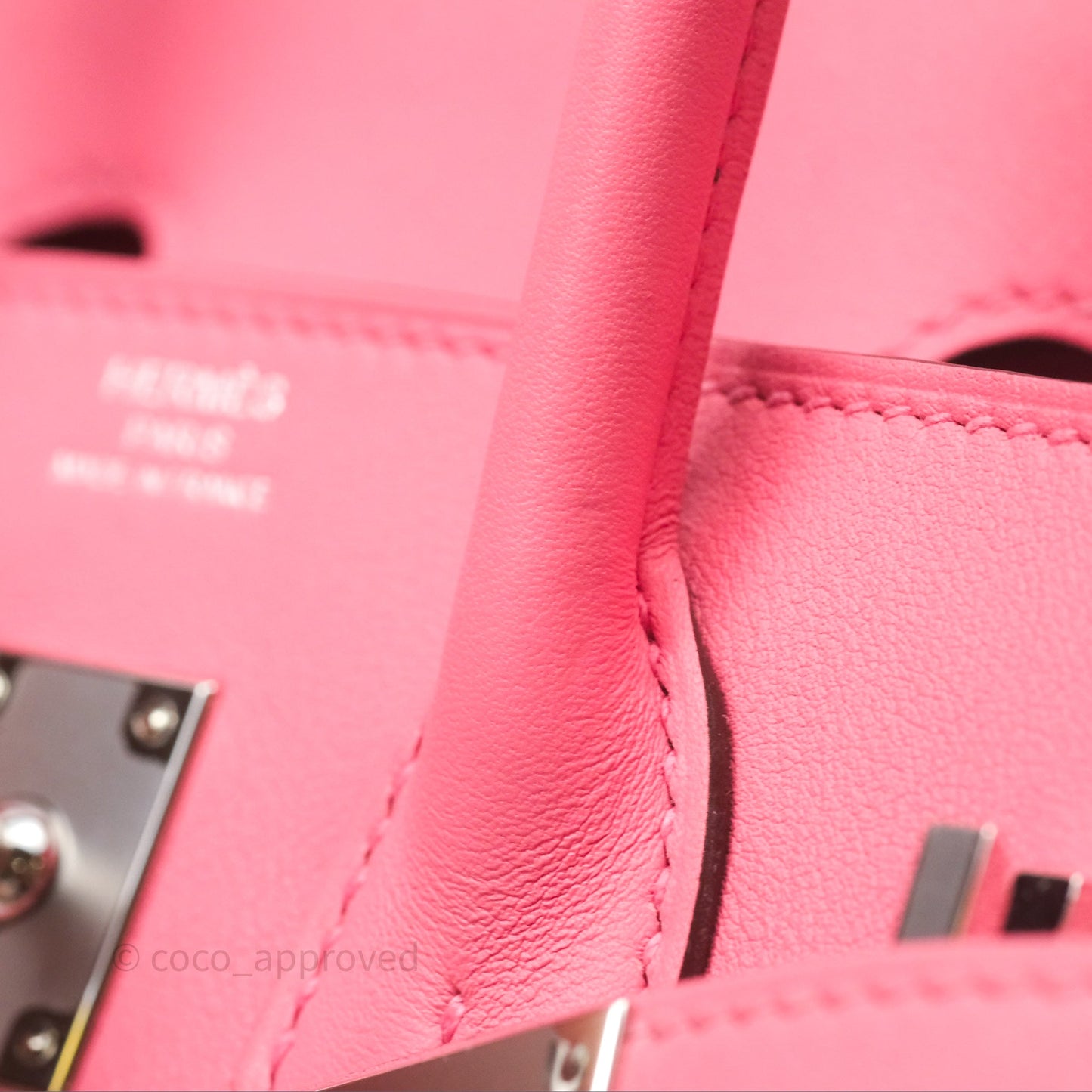 Hermès Birkin 25 Retourne Rose Azalee 8W Swift Palladium Hardware