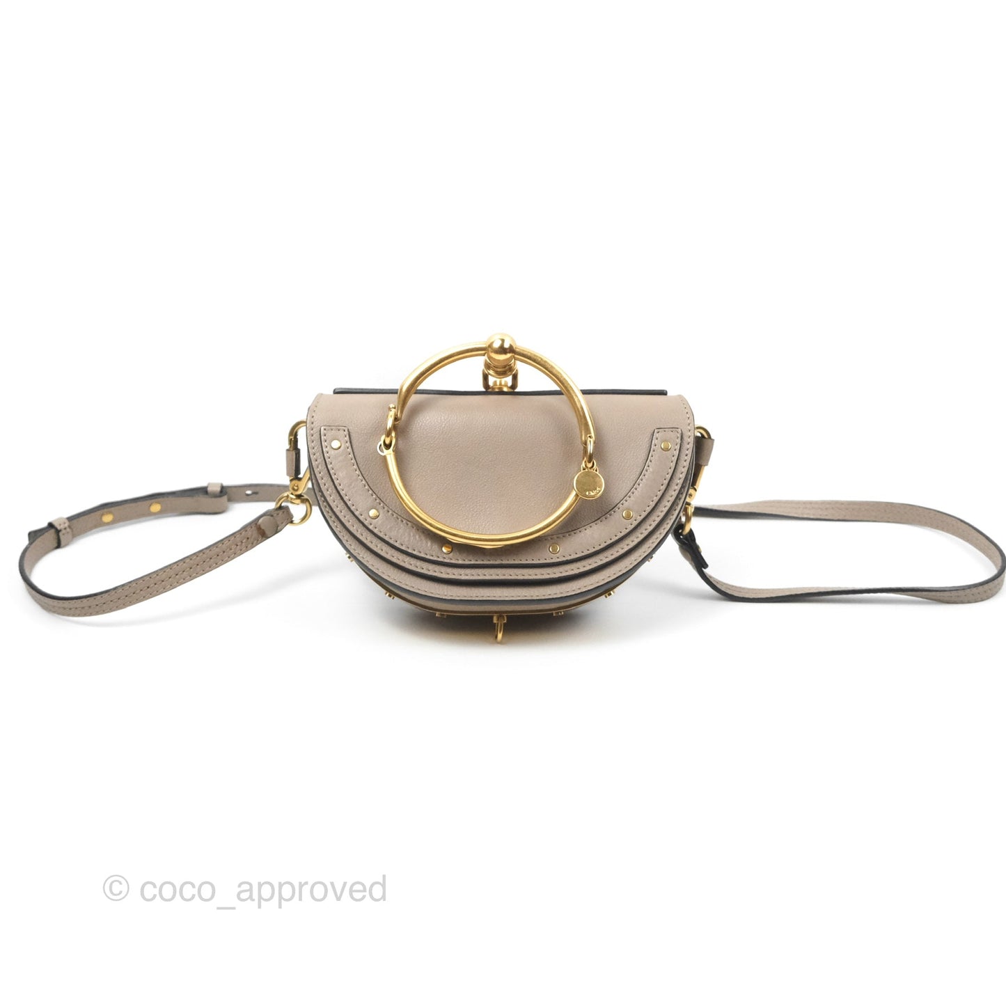 Chloé Nile Minaudière Bracelets Bag Motty Grey Calfskin